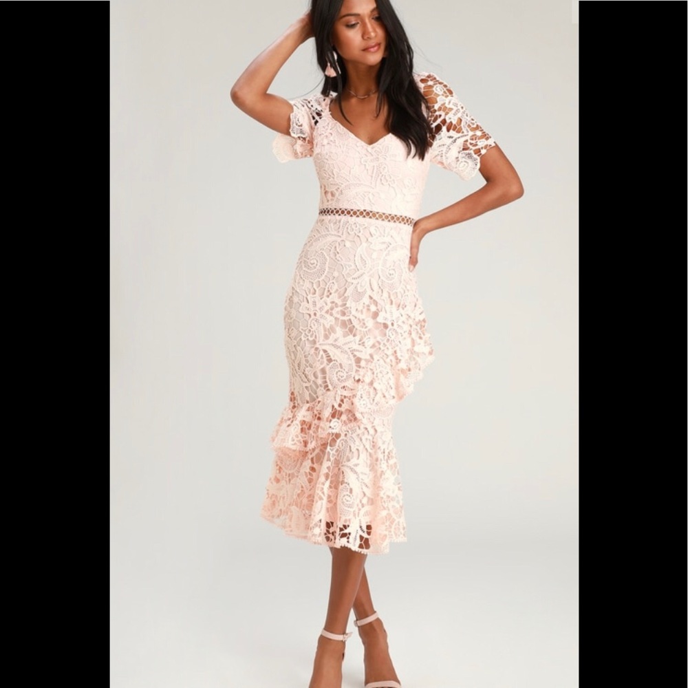 Lulus Ruffled Midi Dress
